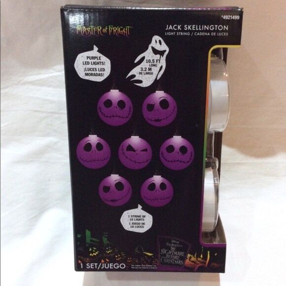 Jack Skellington LED Light String Halloween 10.5' Nightmare Before Christmas New - Picture 3 of 4